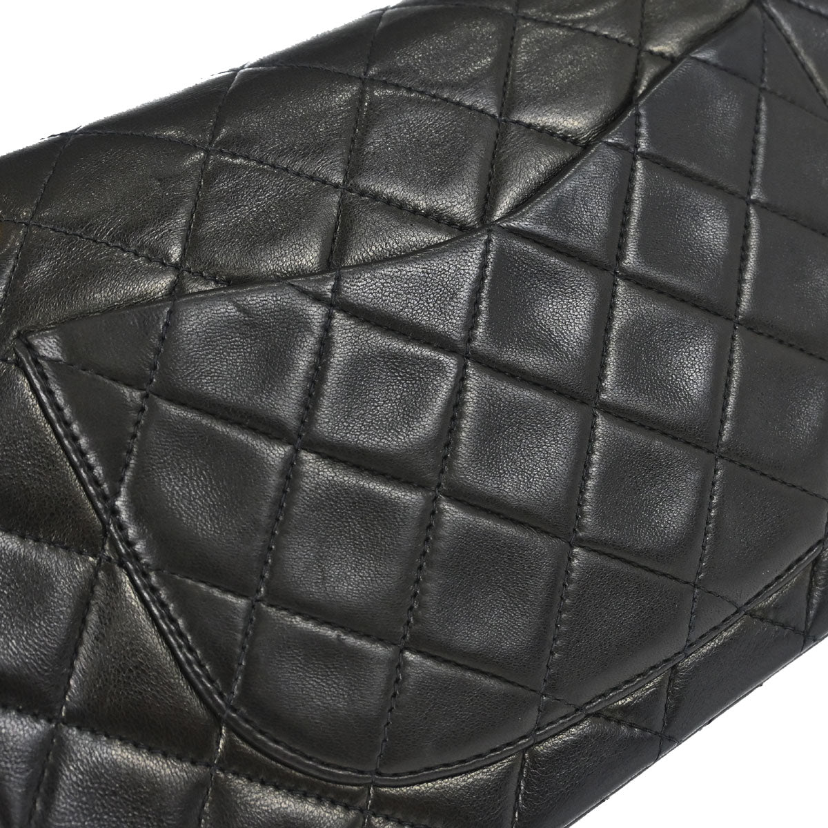 Chanel 1991-1994 Black Lambskin Small Classic Double Flap Shoulder Bag