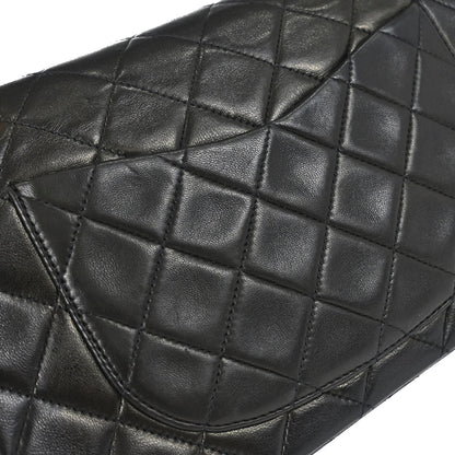 Chanel 1991-1994 Black Lambskin Small Classic Double Flap Shoulder Bag