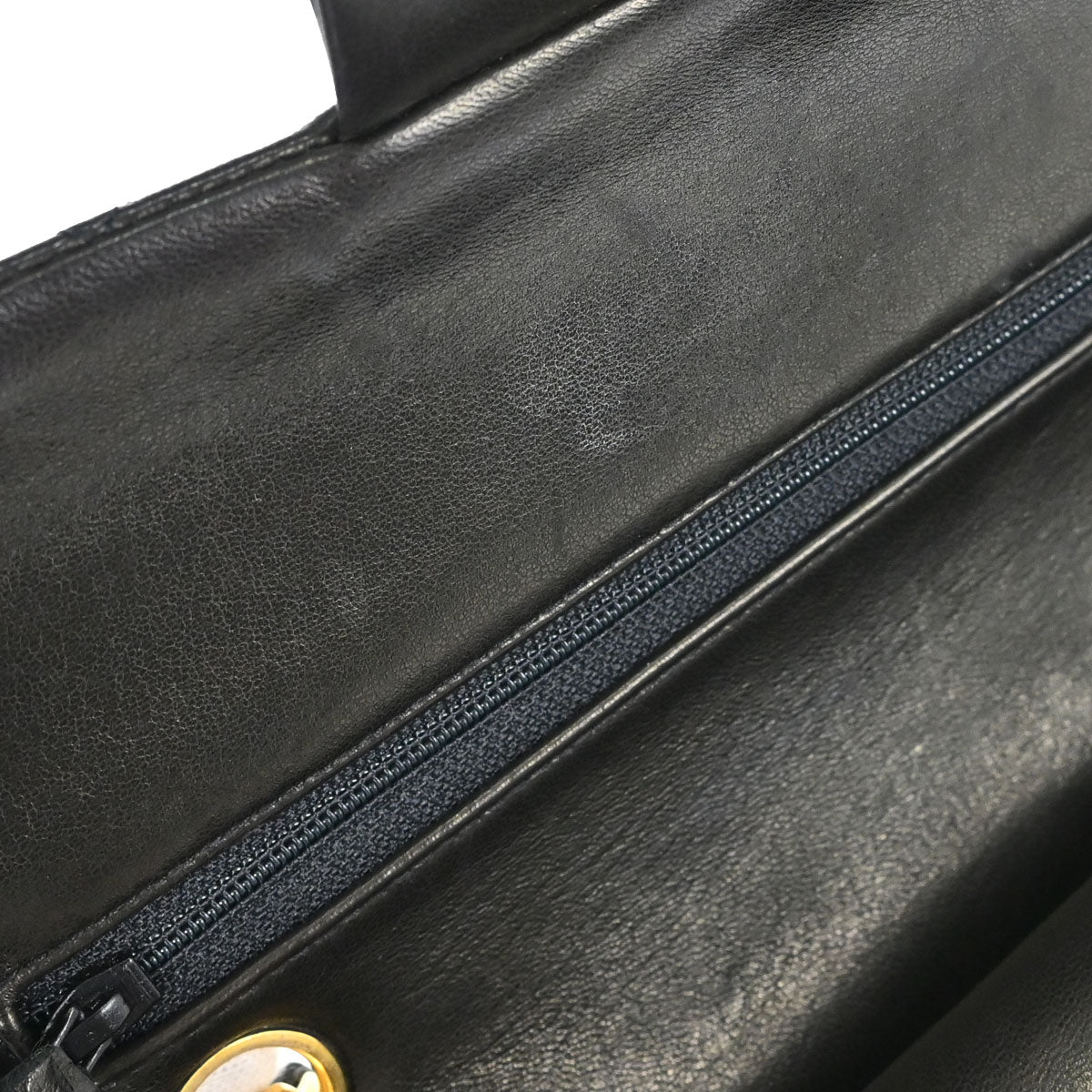 Chanel 1991-1994 Black Lambskin Small Classic Double Flap Shoulder Bag