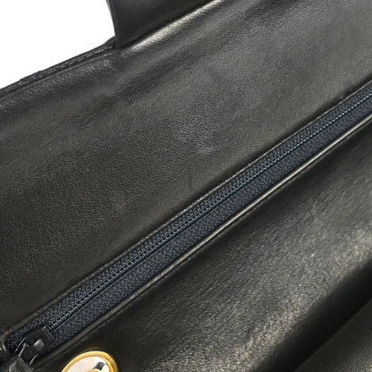 Chanel 1991-1994 Black Lambskin Small Classic Double Flap Shoulder Bag