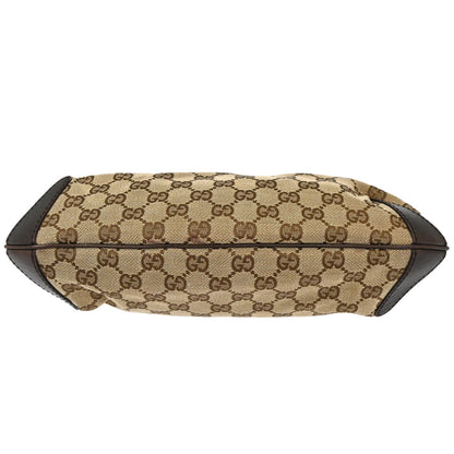 Gucci Beige Canvas GG Horsebit Handbag