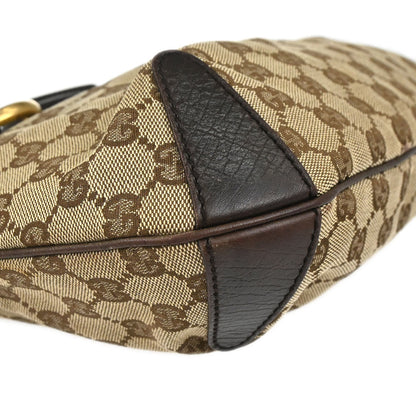 Gucci Beige Canvas GG Horsebit Handbag