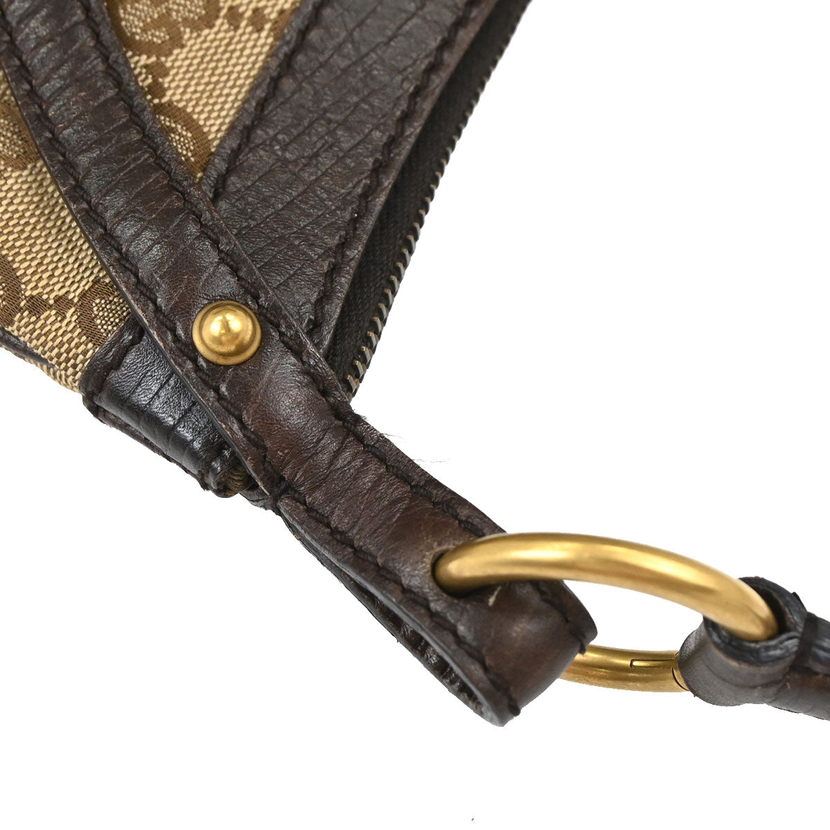 Gucci Beige Canvas GG Horsebit Handbag