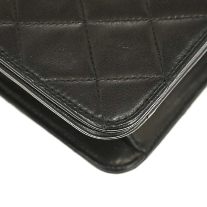 Chanel Black Lambskin Pushlock Mini Full Flap Shoulder Bag