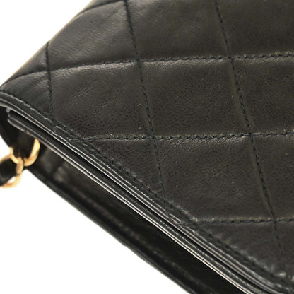 Chanel Black Lambskin Pushlock Mini Full Flap Shoulder Bag