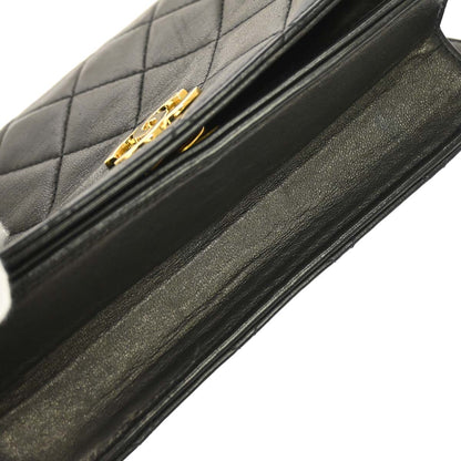 Chanel Black Lambskin Pushlock Mini Full Flap Shoulder Bag
