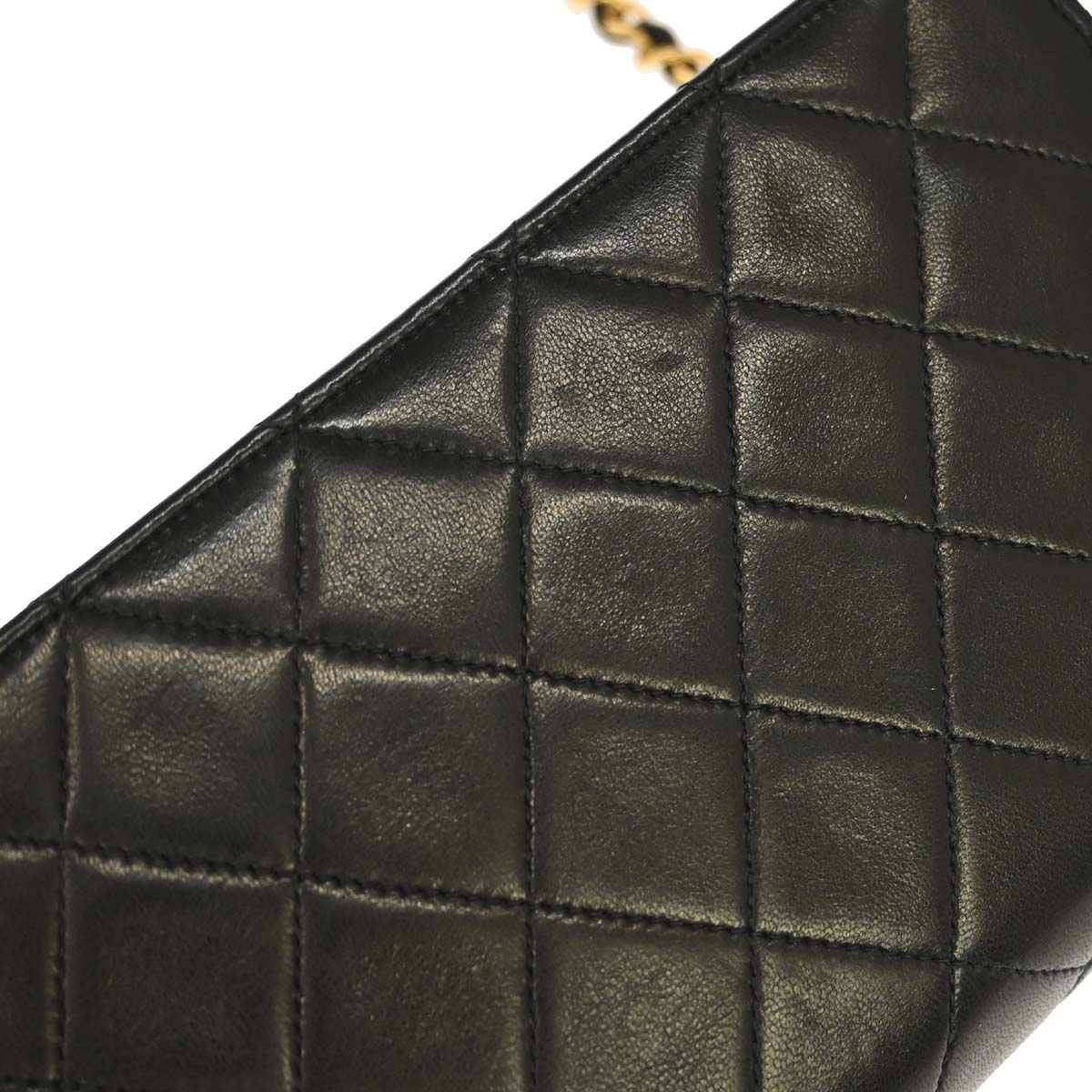 Chanel Black Lambskin Pushlock Mini Full Flap Shoulder Bag