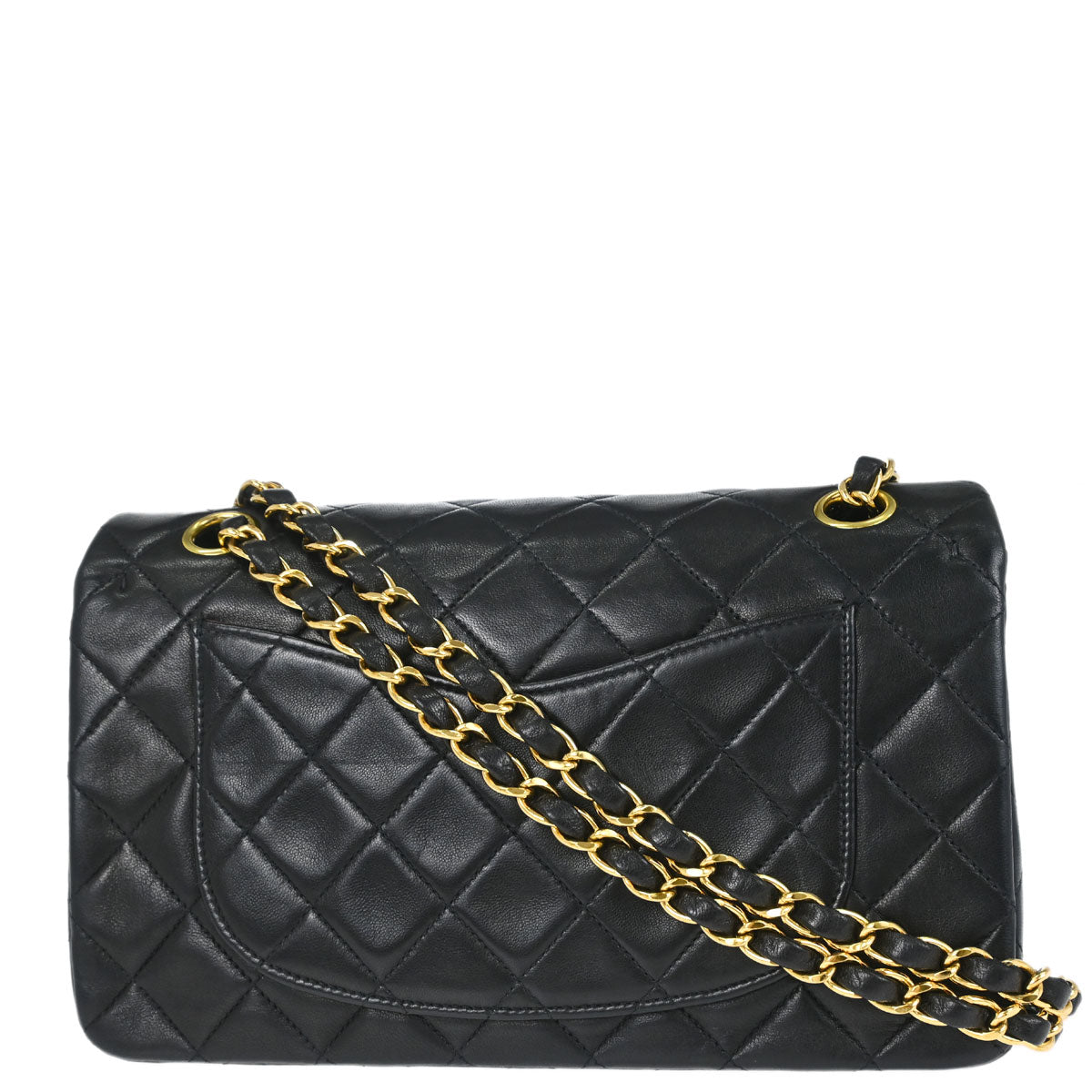 Chanel 1997-1999 Black Lambskin Small Classic Double Flap Shoulder Bag
