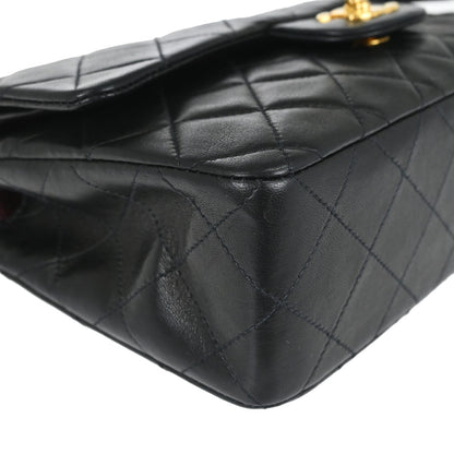 Chanel 1997-1999 Black Lambskin Small Classic Double Flap Shoulder Bag