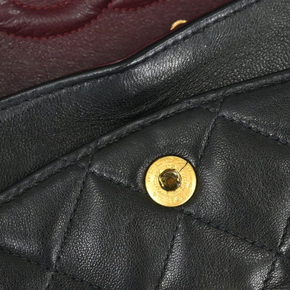 Chanel 1997-1999 Black Lambskin Small Classic Double Flap Shoulder Bag