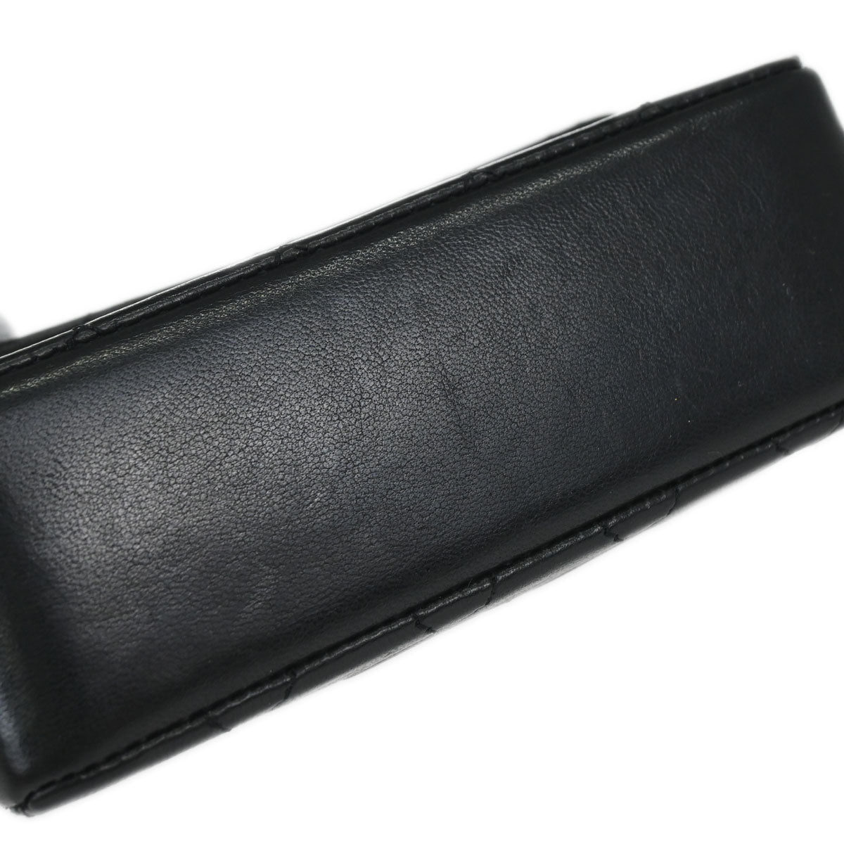 Chanel 1989-1991 Black Lambskin Straight Flap Shoulder Bag