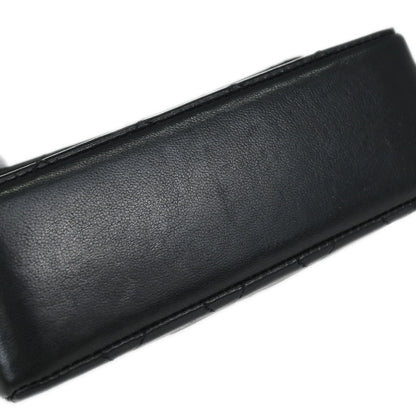 Chanel 1989-1991 Black Lambskin Straight Flap Shoulder Bag