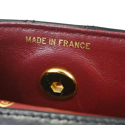 Chanel 1989-1991 Black Lambskin Straight Flap Shoulder Bag