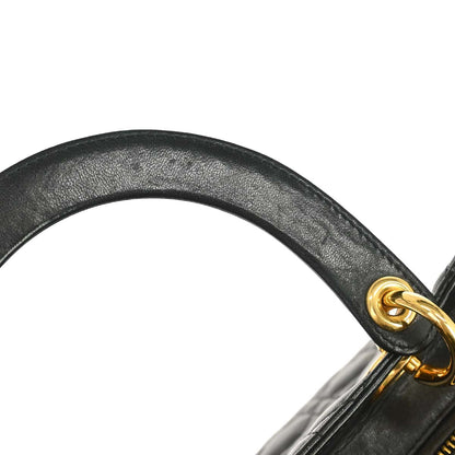 Christian Dior Black Lambskin Lady Dior Cannage 2way Shoulder Handbag