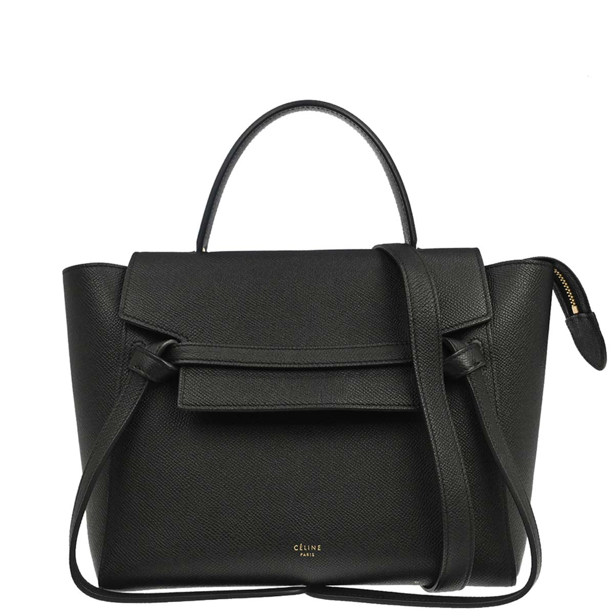 Celine Black Calfskin Belt Bag Micro 2way Shoulder Handbag