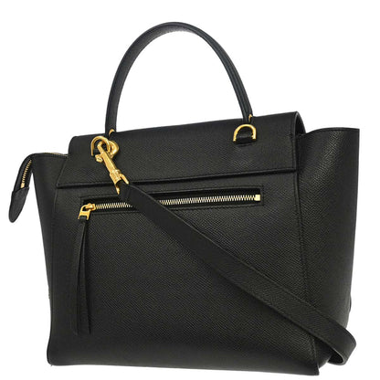 Celine Black Calfskin Belt Bag Micro 2way Shoulder Handbag