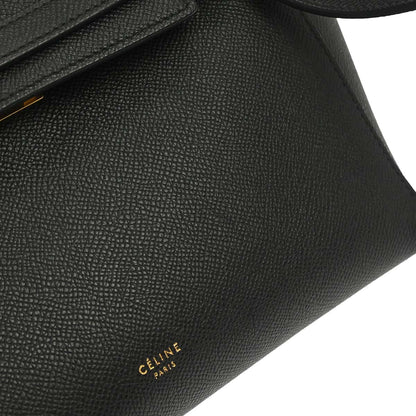 Celine Black Calfskin Belt Bag Micro 2way Shoulder Handbag