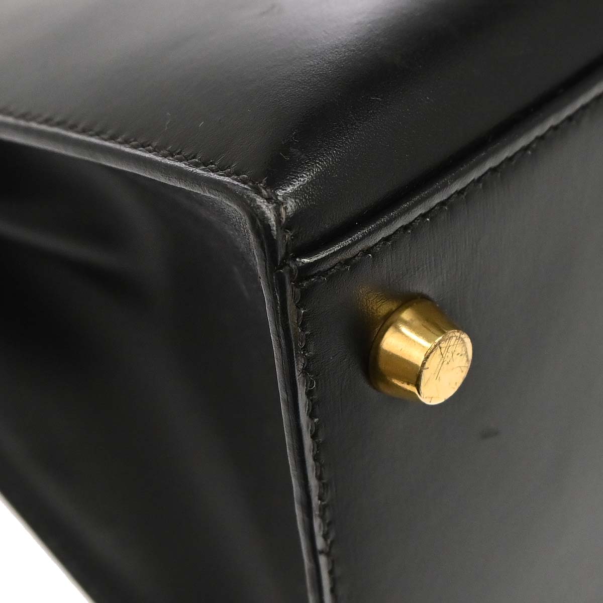 Hermes Black Box Calf Kelly 28 Sellier 2way Shoulder Handbag