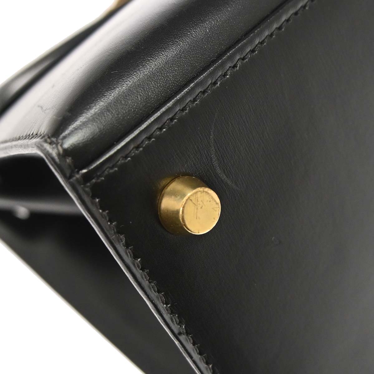 Hermes Black Box Calf Kelly 28 Sellier 2way Shoulder Handbag