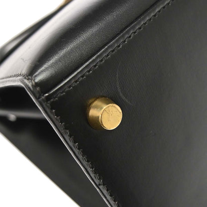 Hermes Black Box Calf Kelly 28 Sellier 2way Shoulder Handbag