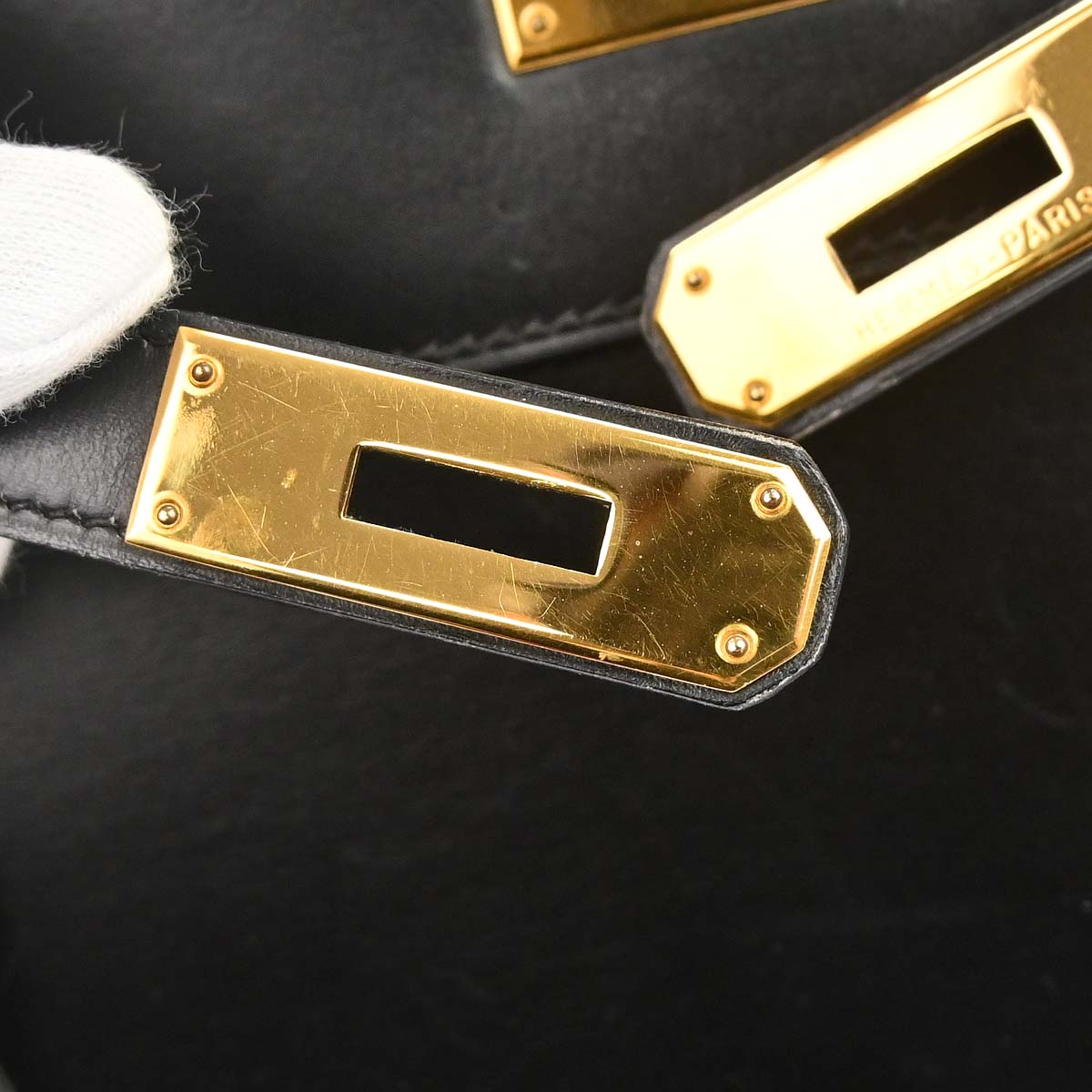 Hermes Black Box Calf Kelly 28 Sellier 2way Shoulder Handbag
