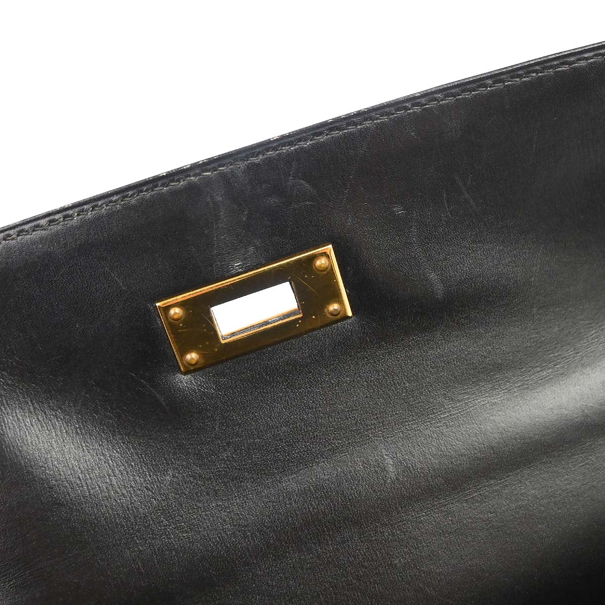 Hermes Black Box Calf Kelly 28 Sellier 2way Shoulder Handbag
