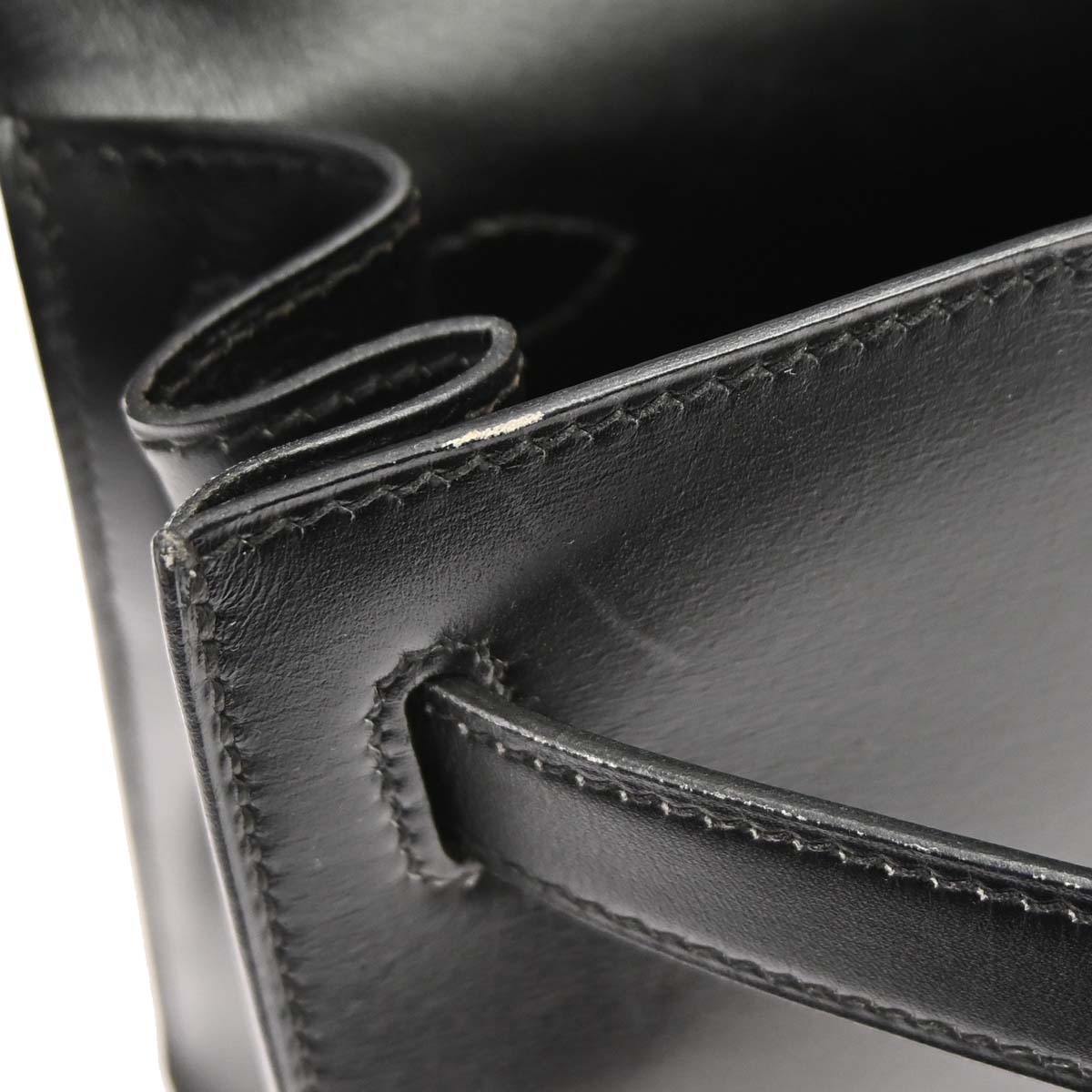 Hermes Black Box Calf Kelly 28 Sellier 2way Shoulder Handbag