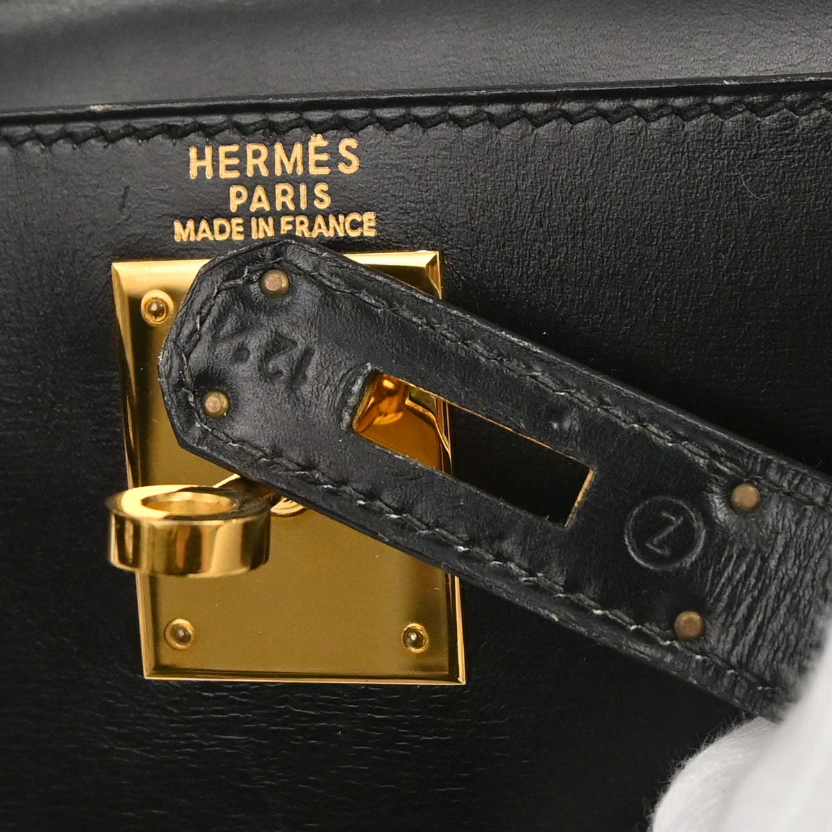 Hermes Black Box Calf Kelly 28 Sellier 2way Shoulder Handbag