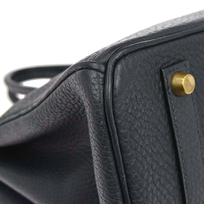 Hermes Blue Indigo Fjord Birkin 35 Handbag