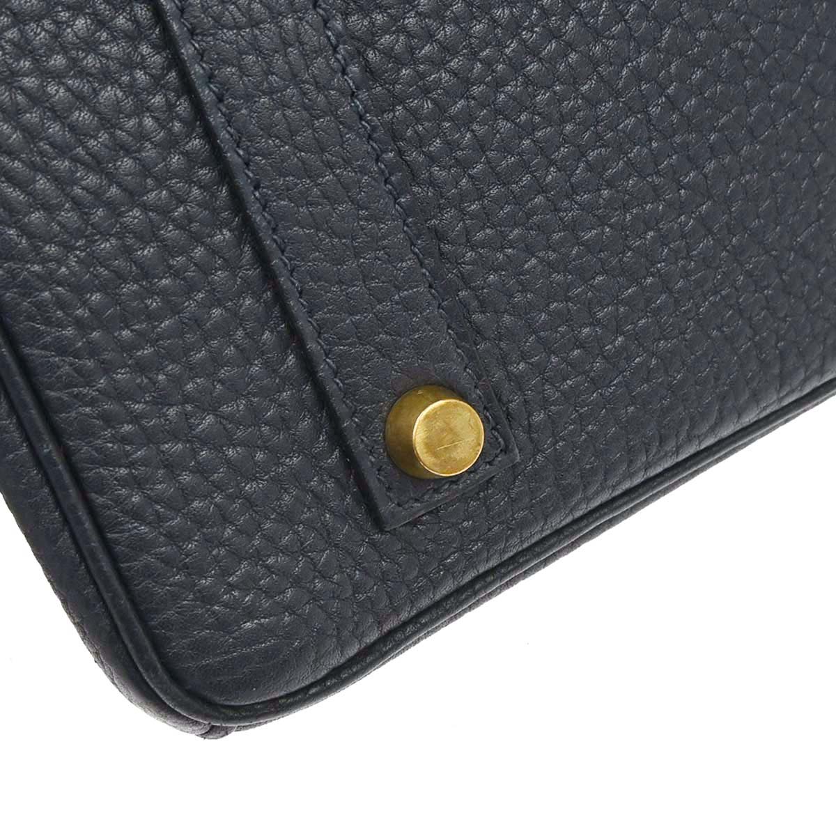 Hermes Blue Indigo Fjord Birkin 35 Handbag