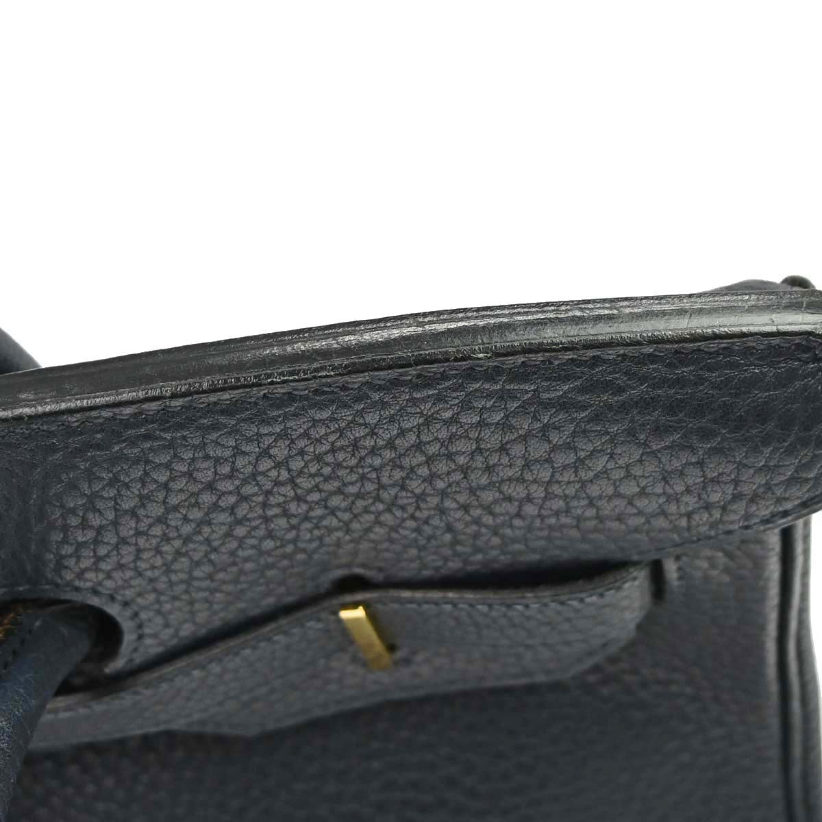 Hermes Blue Indigo Fjord Birkin 35 Handbag