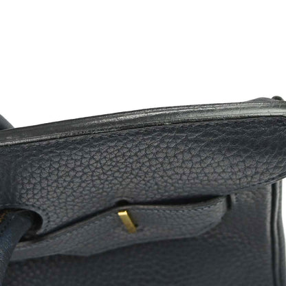 Hermes Blue Indigo Fjord Birkin 35 Handbag