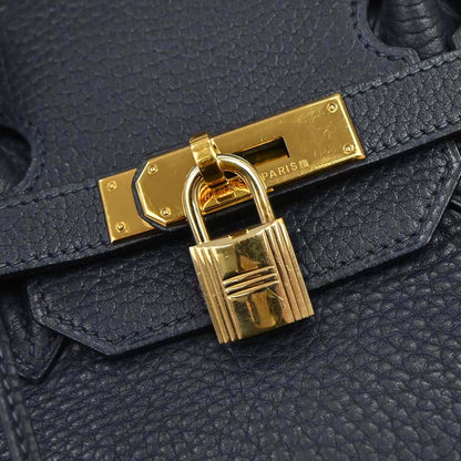 Hermes Blue Indigo Fjord Birkin 35 Handbag