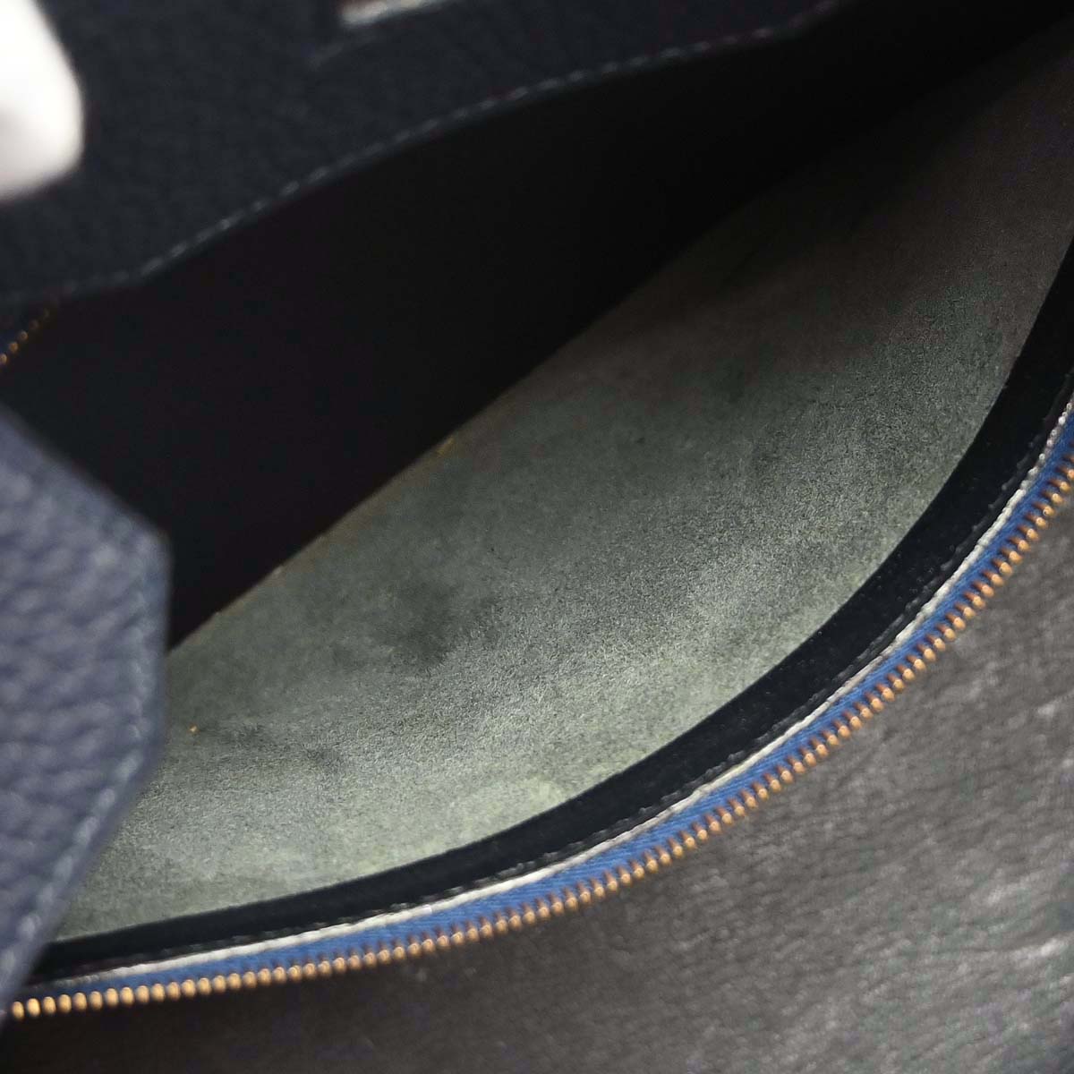 Hermes Blue Indigo Fjord Birkin 35 Handbag