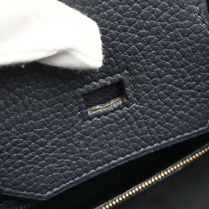 Hermes Blue Indigo Fjord Birkin 35 Handbag