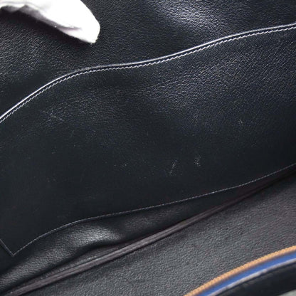 Hermes Blue Indigo Fjord Birkin 35 Handbag