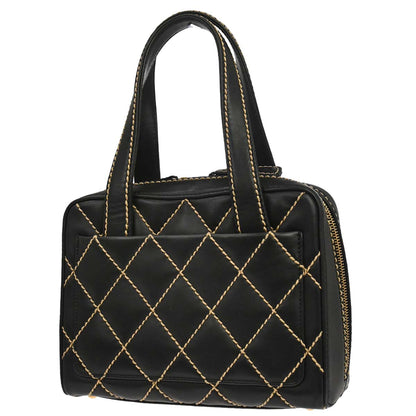 Chanel 2003-2004 Black Calfskin Wild Stitch Handbag