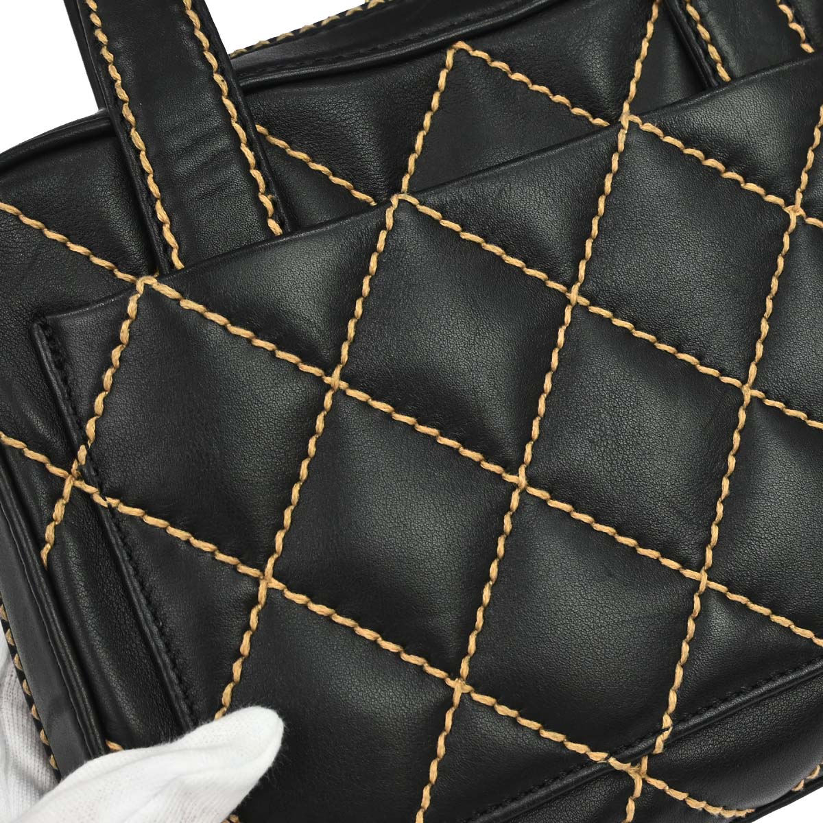 Chanel 2003-2004 Black Calfskin Wild Stitch Handbag
