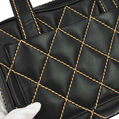 Chanel 2003-2004 Black Calfskin Wild Stitch Handbag