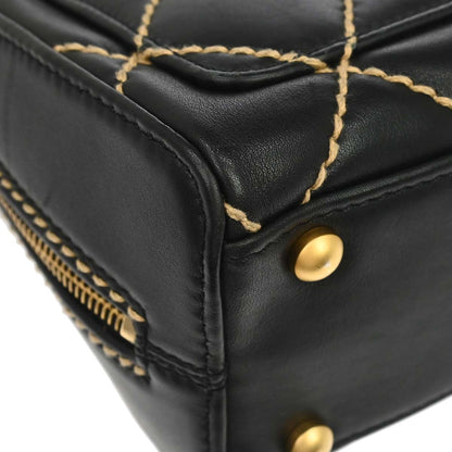 Chanel 2003-2004 Black Calfskin Wild Stitch Handbag