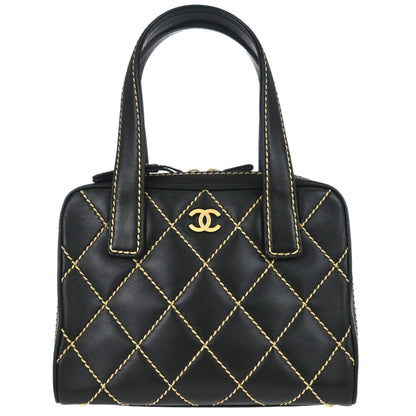 Chanel 2003-2004 Black Calfskin Wild Stitch Handbag