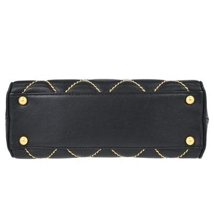 Chanel 2003-2004 Black Calfskin Wild Stitch Handbag