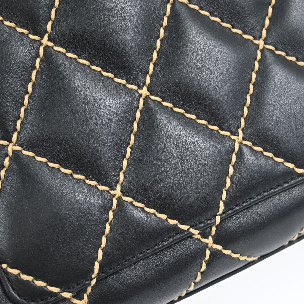 Chanel 2003-2004 Black Calfskin Wild Stitch Handbag