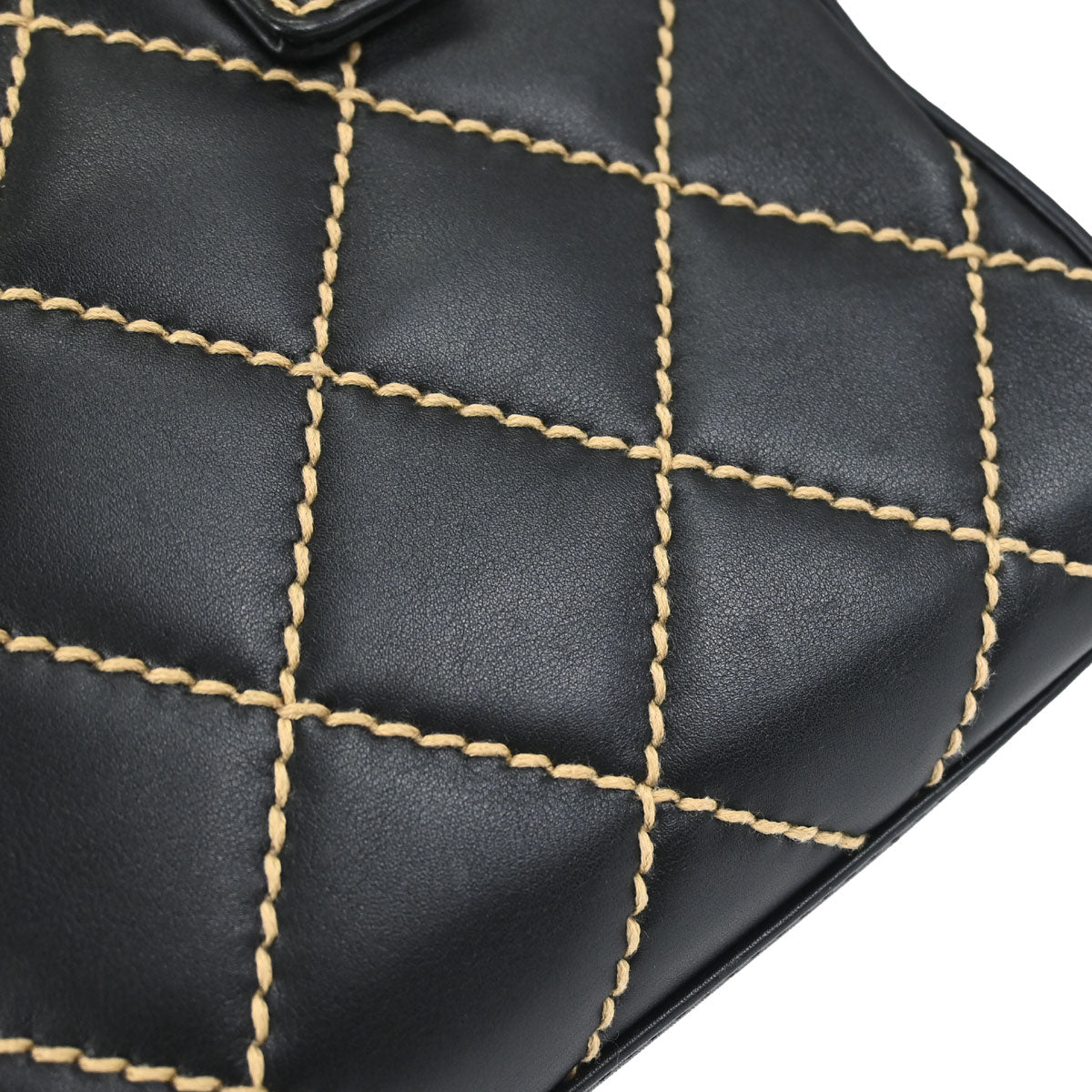 Chanel 2003-2004 Black Calfskin Wild Stitch Handbag