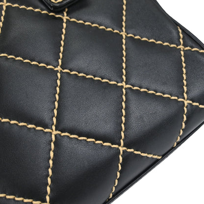 Chanel 2003-2004 Black Calfskin Wild Stitch Handbag