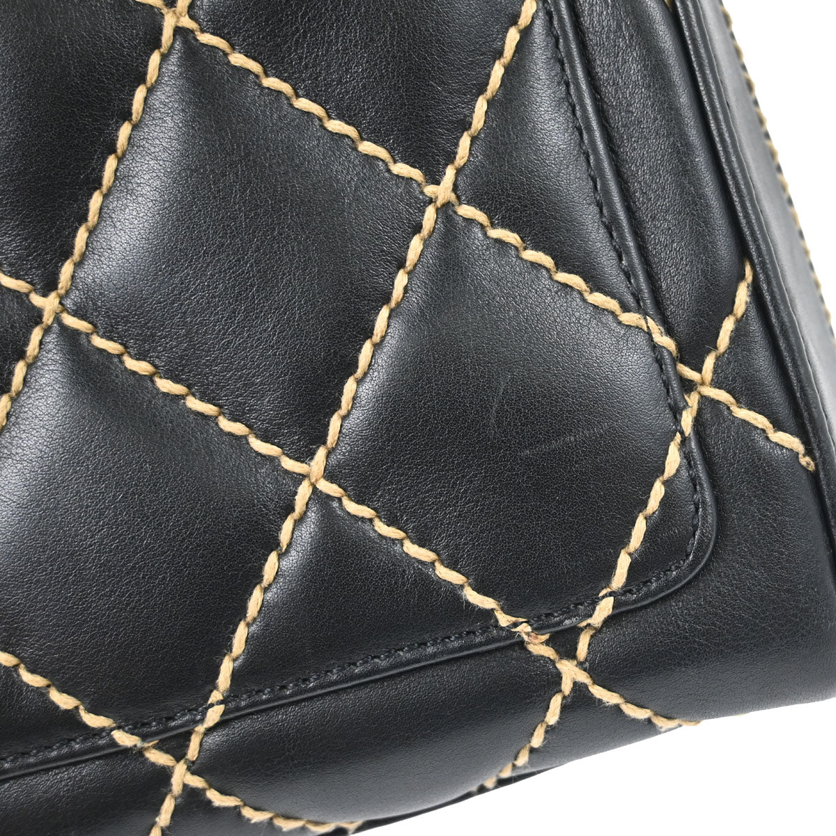 Chanel 2003-2004 Black Calfskin Wild Stitch Handbag
