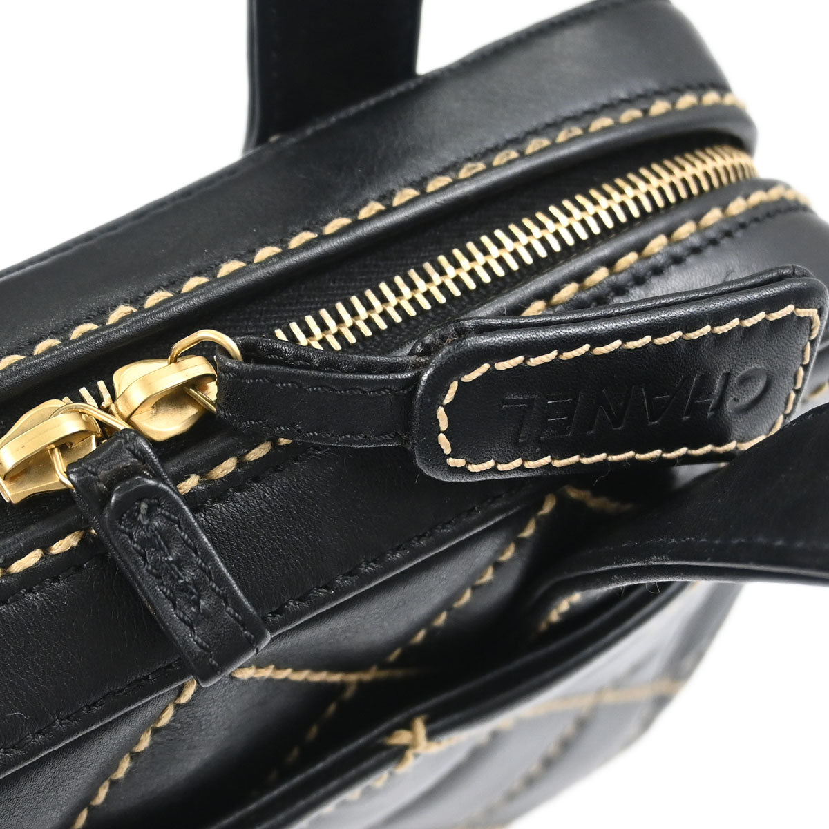 Chanel 2003-2004 Black Calfskin Wild Stitch Handbag
