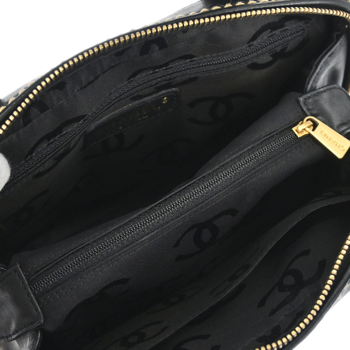Chanel 2003-2004 Black Calfskin Wild Stitch Handbag