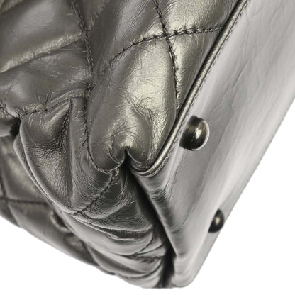 Chanel 2012 Metallic Silver Calfskin Chain Me Tote Handbag