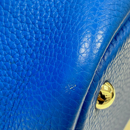Hermes Blue Hydra Taurillon Clemence Bolide 31 2way Shoulder Handbag